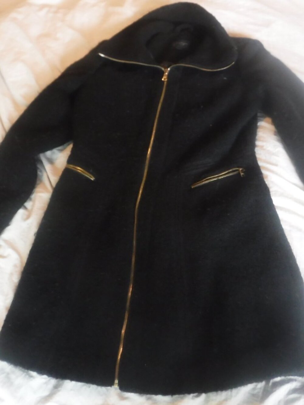 Jessica Simpson Womens Black Wool Winter Coat Womens Size Medium Pre Owned